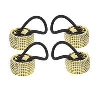 MOTHNUR Gomas Elásticas Cabello 4 Piezas Tamaño Medio Diseño Cuentas Doradas Para Chicas Adolescentes Uso Diario y Deportivo Accesorios Para Coleta Suave y Flexible