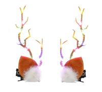 MOTHNUR Horquillas Navidad Astas Brillantes Clips Pelo Luz LED Cosplay Fiesta Invierno