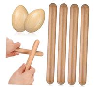 MOTHNUR Instrumentos de Percusión de Madera para Huevos de Madera y Palos Rítmicos Juguetes Musicales Seguros y Naturales para Desarrollo Rítmico y Coordinación Manual Regalo Educativo