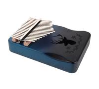 MOTHNUR Kalimba de Madera 17 Teclas Azul Degradado Mini Piano de Pulgar Portátil para Principiantes Instrumento Musical Folclórico de Dedos para Adultos