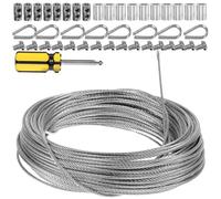 MOTHNUR Kit de Cable de Acero Inoxidable 20 Metros Tensor Ajustable y Guardacabos para Cortinas Luces Exteriores y Barandillas Aparejo Resistente para Uso Jardín y Exteriores