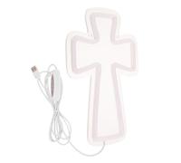 MOTHNUR Letrero de Neón LED Cruz de Jesús 25x15 Cm, Luz Cálida Resistente al Agua para Decoración Religiosa y Eventos de Comunión, Lámpara Acrílica de Pared para Ambiente Espiritual