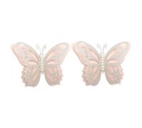 MOTHNUR Mariposas Decorativas 3D de Papel Perlado de 4 Capas Vinilos Decorativos de Pared Removibles 2 Piezas Grandes Perlas de 12 MM Decoración para Bodas Dormitorios y Hogar