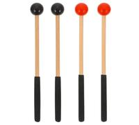 MOTHNUR Mazos para Percusión de Lengua 2 Pares Rojo y Negro Cabezas Pulidas Ligeros y Pequeños Accesorios de Baquetas para Uso Musical y Práctica