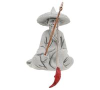 MOTHNUR Mini Estatua de Pescador Anciano de Arenisca para Acuario y Bonsái Figura Decorativa para Jardín y Mesa de Arena Adorno Artístico de Pesca Tradicional Escultura Pequeña