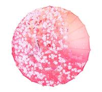 MOTHNUR Paraguas Chino Clásico de Arte Floral Pintado Mano Accesorio para Fotografía Artística Ceremonia de Boda y Danza Sombrilla Decorativa Tela Duradera