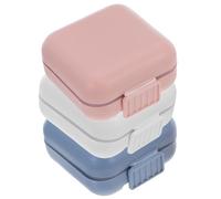 MOTHNUR Pastillero Portátil de Viaje 5 Compartimentos Herméticos Organizador de Pastillas de Bolsillo en Colores Rosa Naranja Gris Azul y Beige Estuche para y Medicamentos Diarios