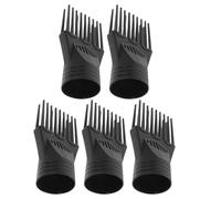 MOTHNUR Peine para Boquilla de Secador de Pelo 5 Piezas Accesorio de Plástico Negro para Peinar Desenredar y Alisar Cabello Fino y Rizado Herramienta Profesional para Salón y Uso