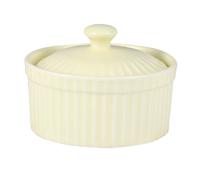 MOTHNUR plato de postre moldes aptos para horno cubierto tazas del desierto con tapas gres tazas de postre cuenco para hornear con tapas Amarillo