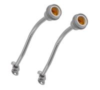 MOTHNUR Poste de Luz para Exterior Portalámparas E27, Brazo Curvado de Acero Inoxidable de 30 Cm, Base para Farola Exterior, Accesorios para Iluminación en Jardín y Patio, Paquete