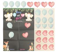 MOTHNUR Póster de Revelación de Género Negro para Fiesta Pegatinas para Votación y Decoración Suministros para Fiesta Gender Reveal Ideas para Revelación de Género Ñiño