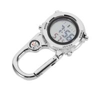 MOTHNUR Reloj Colgante Multifuncional De Bolsillo Mosquetón Metálico, Resistente y Práctico para Escalada y Actividades Al Aire Libre, Color Plateado Números Negros