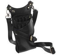 MOTHNUR Riñonera para Peluqueros de Piel Sintética Negra, Estuche para Tijeras de Peluquería Múltiples Compartimentos, Bolsa de Cintura para Herramientas de Cuidado del Cabello