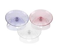 MOTHNUR Rueda de Ejercicios para Hámster 3 Piezas Transparente Azul y Rosa con Casa Refugio Integrada, Platillo Volador de Plástico Resistente, Rueda Silenciosa para Pequeños