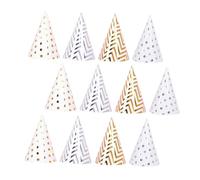 MOTHNUR Sombreros de Fiesta de Cumpleaños Adultos 20 Piezas Diseño de Puntos Dorados y Ondas Sombreros de Papel Decorativos para Fiestas Infantiles y Celebraciones