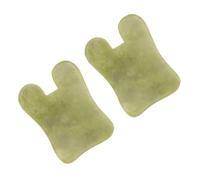 MOTHNUR Tablero De Jade Gua Sha Natural 2 Piezas Tamaño 5.3x7.5 Cm Herramienta De Masaje Facial Para Cuidado Piel