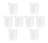 MOTHNUR Tazas Medidoras de Silicona 100 Ml 8 Piezas, Vasos Mezcladores Flexibles con Escala Precisa para Resina Epoxi, Manualidades y Cocina, Resistentes al Calor y Antiadherentes,