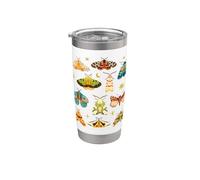 Moths Stars Whimsigoth Cottagecore Grunge Butterfly Graphic Vaso térmico de acero inoxidable de doble pared