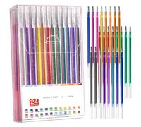 MOTIBACK Bolígrafos de gel con purpurina, bolígrafos de gel con purpurina de colores con minas de repuesto a juego, bolígrafos de purpurina para adultos para marcar, dibujar, escribir