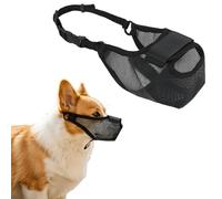 MOTIBACK Bozal para perros negro, bozal de red ajustable, bozal de red ajustable, transpirable, para entrenamiento y lugares públicos, ideal para perros pequeños y medianos (S)