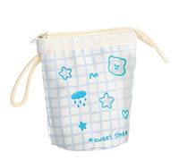 MOTIBACK Estuche con cremallera, estuche telescópico, estuche 2 en 1, estuche para niñas, estuche escolar, estuche escolar para niñas, regalos a partir de 11 años de regreso a la escuela, azul, lindo