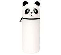 MOTIBACK Estuche de silicona Kawaii 2 en 1, estuche escolar de silicona suave, diseño de dibujos animados, estuche para lápices, estuche de lápices de animales, estuche para lápices (panda blanco)