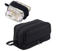 MOTIBACK Estuche grande con 2 compartimentos, práctico estuche para lápices, ideal para la escuela, adolescentes, niñas y niños, Negro , Asesinatos