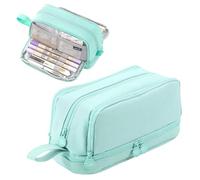 MOTIBACK Estuche grande con 2 compartimentos, práctico estuche para lápices, ideal para la escuela, adolescentes, niñas y niños, azul, verde, Asesinatos