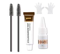 MOTIBACK Gel de cejas resistente al agua, máscara de cejas 2 en 1, maquillaje duradero resistente al sudor para mujeres principiantes, maquillaje de ojos natural de larga duración (marrón oscuro)