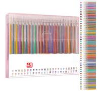 MOTIBACK Juego de 48 bolígrafos de gel con purpurina, para adultos y niños, para marcar, dibujar, escribir, brillantes, juego de bolígrafos con purpurina, para niñas