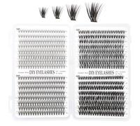 MOTIBACK Juego de extensiones de pestañas - 640 unidades DIY Lash Extension Set con 10D - 40D para mujer | Pestañas artificiales autoadhesivas con pegamento para pestañas, pinzas de precisión