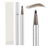 MOTIBACK Lápiz de cejas microblading de 4 dientes, resistente al agua y a las manchas, apto para principiantes, con punta de precisión de 0,01 mm, para cejas naturales similares al cabello (marrón