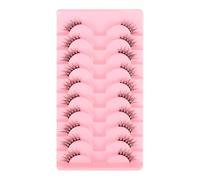MOTIBACK Pestañas postizas, 10 pares de pestañas artificiales, pestañas postizas naturales, pestañas postizas finas, extensiones de pestañas reutilizables para un aspecto natural, ideal para