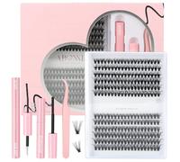 MOTIBACK Pestañas postizas, 240 unidades, extensiones de pestañas postizas, para un aspecto natural y esponjoso, naturales para uso diario y citas, para principiantes, 10-16 mm