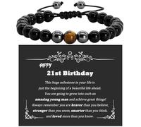 MOTIBACK Pulsera de cumpleaños ajustable 18 ° 21 ° 30 cumpleaños regalo para hijo hermano, ojo de tigre pulsera para hombres, Eine Grösse, Piedra, Piedra ojo de tigre