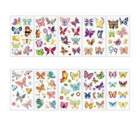 MOTIBACK Tatuajes luminosos para niños, 10 unidades, adhesivos que brillan en la oscuridad, tatuajes adhesivos respetuosos con la piel para niños y niñas, fiestas y cumpleaños infantiles (mariposa)