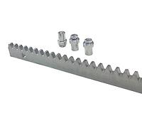 MOTIC - 4 METROS Cremallera de hierro para puertas correderas de garaje, guias correderas para puertas automaticas motores puertas exterior, jardín. Acero zincado 4 metros x 08 mm de espesor