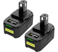 Moticett 2 Piezas de Repuesto para Ryobi 5.5Ah18V P108 batería Compatible para Ryobi RB18L50 RB18L40 RB18L25 BPL-1815 BPL-1820G BPL18151 BPL1820 P104 P105 P107 con indicador LED (Nero)