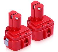 Moticett 2X12V 3.6Ah Baterías Ni-MH Reemplazar para Makita 12V Batería PA12 1220 1222 1233 1234 1235 1235F Herramientas Eléctricas (Rojo)