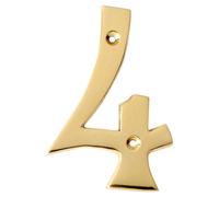 Motif 4-Inch Solid Brass Lacquered Polished Mailbox Numbers House Numb