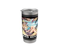 Motif de playa con un buen dicho de verano Vaso térmico de acero inoxidable de doble pared