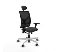 Motilla traslack malla negra similpiel gris oscuro brazos 3d base blan