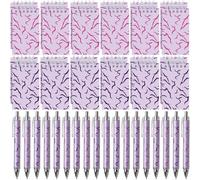 MotiMind 24 Set Mini Kpop Notebook and Ballpoint Pen, Pink and Purple Pocket Notepads and Theme Pen, Ideal for Party Favors, Birthday Anniversary Decor, Teacher Colleague Office Holiday Daily Gifts