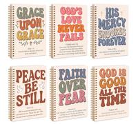 MotiMind 6 Pieces Christian Journals Gifts for Women, Cute Groovy