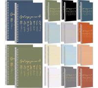 MotiMind Juego de 24 cuadernos florales cristianos en espiral, tamaño A5, regalos cristianos para el Día del Padre, Dios dice que eres, versículo bíblico, diario de oración inspirador con cubierta de