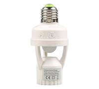 Motion Sensor Adapter, Smart Light Bulb Socket, Motion Detection Feature, Adjustable Delay Timer, Ideal for Indoor Outdoor Use, 4.69x2.2x2.2 Inches, White Color, 1 Piece