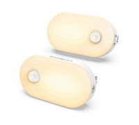 Motion Sensor Night Light, 2 Pack, Superior Bright 1-120LM Plug-in Nightlight Mini Smart Warm White LED Light with Stepless Adjustable Brightness for