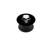 Motion Skull Graphic - Calavera punteada en Blanco y Negro PopSockets PopGrip Adhesivo
