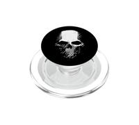 Motion Skull Graphic - Calavera punteada en Blanco y Negro PopSockets PopGrip para MagSafe