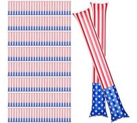 Motionchic 200 palitos de trueno de la bandera estadounidense a granel de Estados Unidos, bandera patriótica inflable, fabricante de ruido del 4 de julio, Día de la Independencia, decoración de